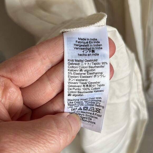 J Crew Sweetheart tank dress with poplin skirt Womens Medium Ivory - Picture 8 of 9